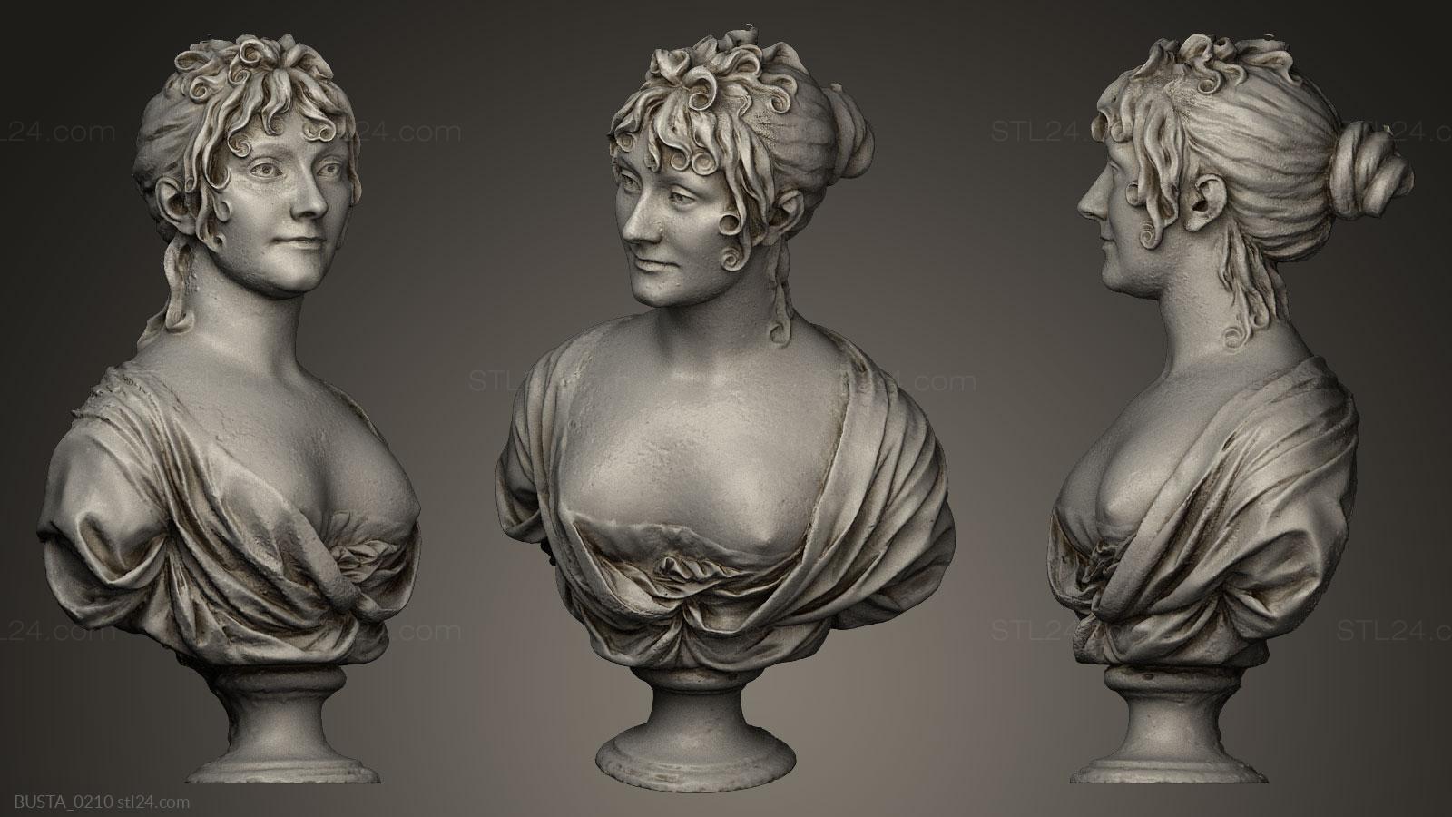 Бюсты и головы античные и исторические (Супруга художника, BUSTA_0210) 3D модель для ЧПУ станка